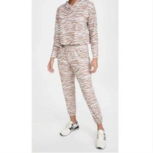 Onzie REVOLVE Weekend Sweatpants and Top Camel Zebra Lounge Set Size M/L